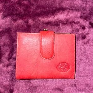 Buxton Red Genuine Leather Wallet/Clutch